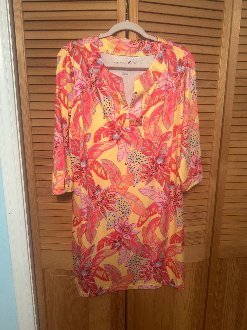 EUC CARIBBEAN JOE SZ LARGE DRESS TROPICAL ORINT